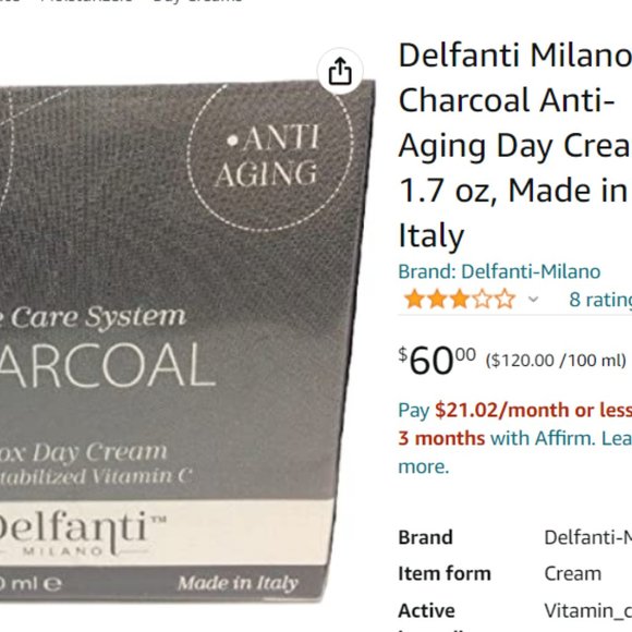 2/$40 Delfanti Charcoal Purifying Night Cream with Retinol - Picture 6 of 6